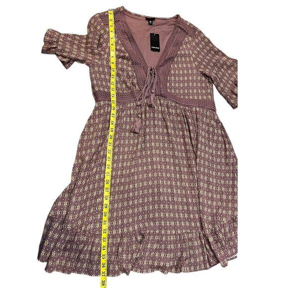 Torrid Boho Mini Washable Gauze Lace Up Tiered Dress Plus Size Large NWT - Picture 15 of 15